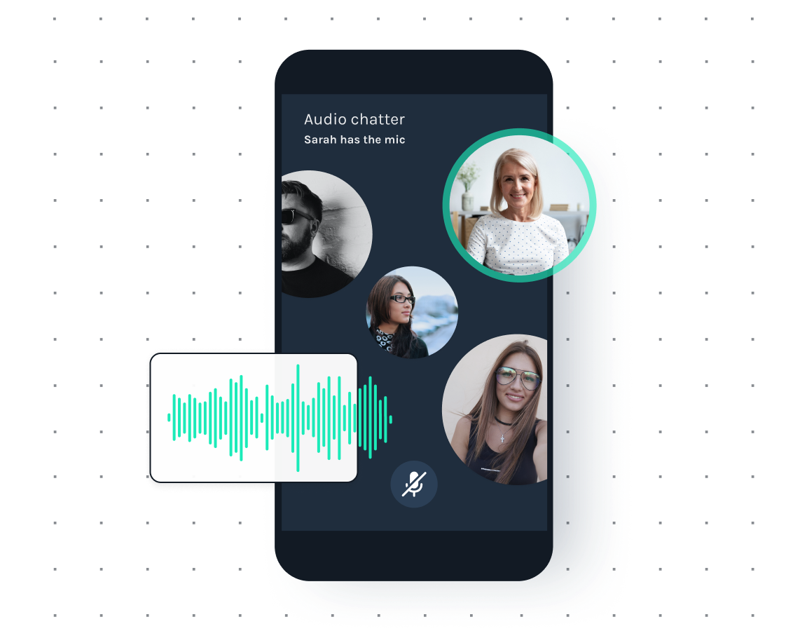Mobile video chat app with audio playing