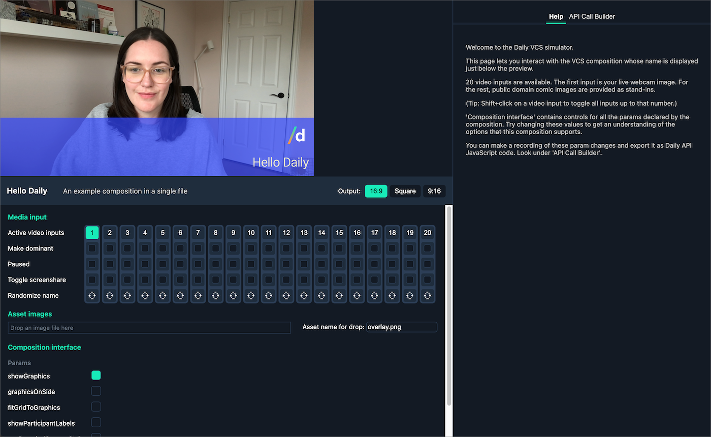 VCS Simulator with default baseline composition settings